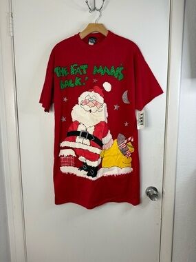 Kicks NWT, vintage, The fat man’s back single stitch Christmas Santa T-shirt O/S